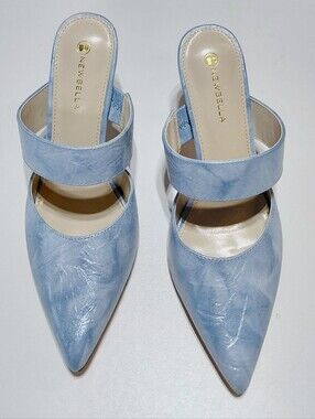 NEW BELLA Women's Light Blue  Pointed Toe Stiletto Mule Size 6